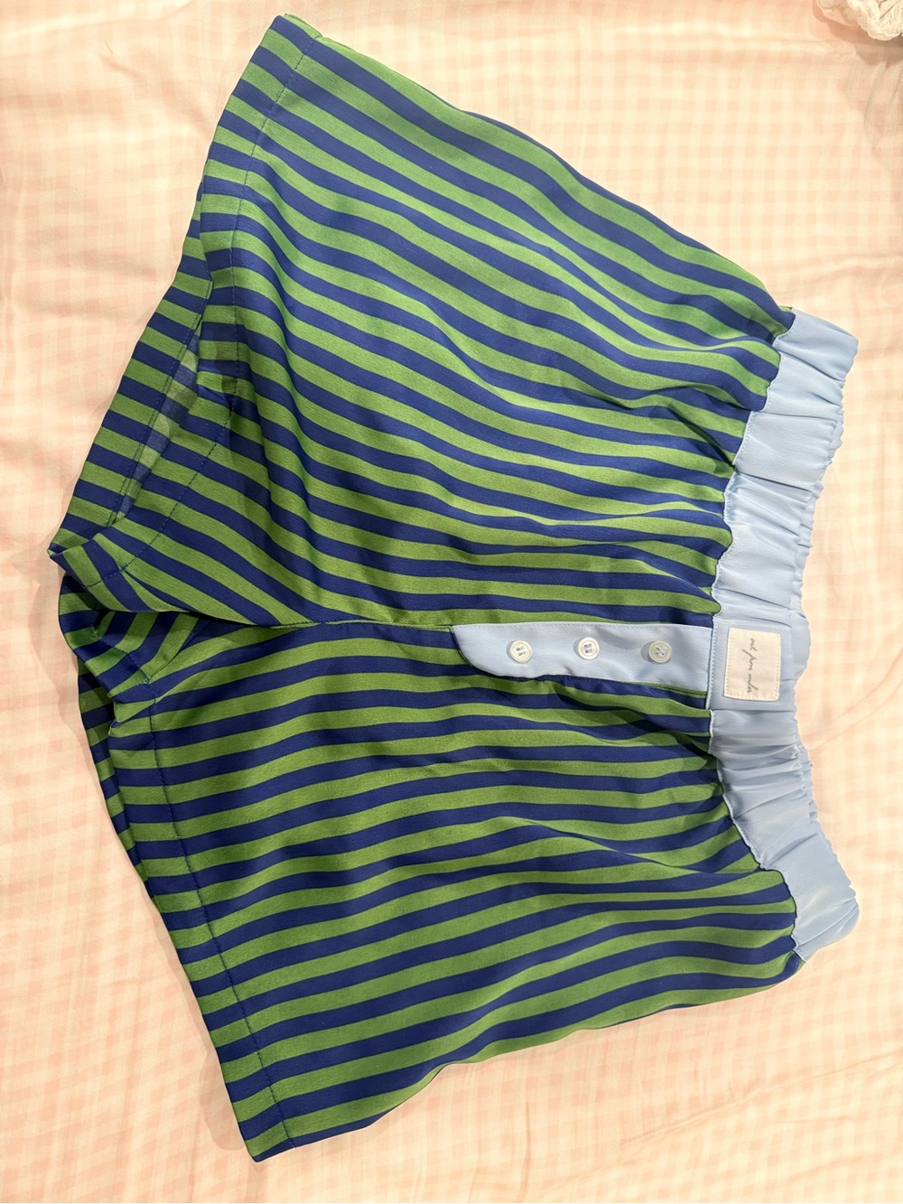 Urban Outfitters Striped Boxer Shorts Green Blue Preppy Coastal Size S